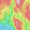 Hovinの地形図、標高、地勢