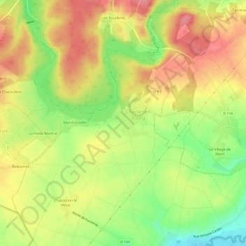 Le Petit Logisの地形図、標高、地勢