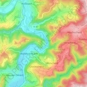 Gasbitzeの地形図、標高、地勢