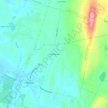 Saint Andrewの地形図、標高、地勢