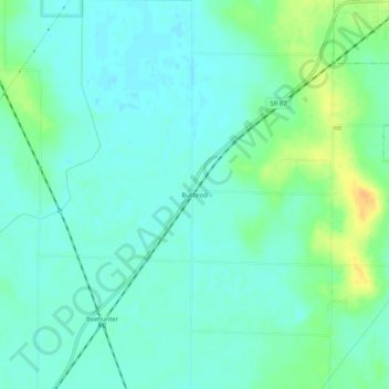 Bushrodの地形図、標高、地勢