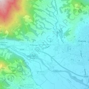 Abbadia Alpinaの地形図、標高、地勢