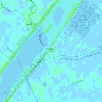 Suspension Bridgeの地形図、標高、地勢