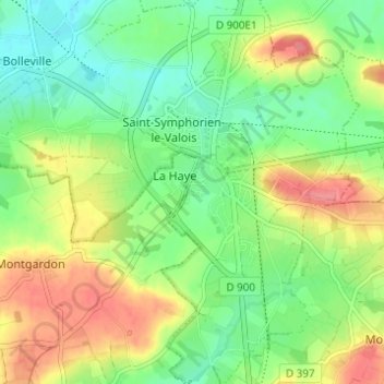 Le Clos Versaillesの地形図、標高、地勢