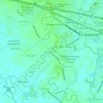 Look 2ndの地形図、標高、地勢