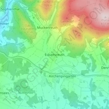 Eckartsreuthの地形図、標高、地勢
