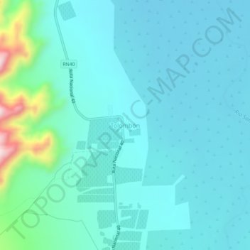 Tolombónの地形図、標高、地勢