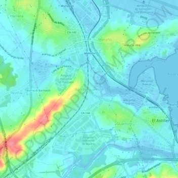 Boo de Guarnizoの地形図、標高、地勢