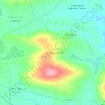 Ejido la Soledadの地形図、標高、地勢