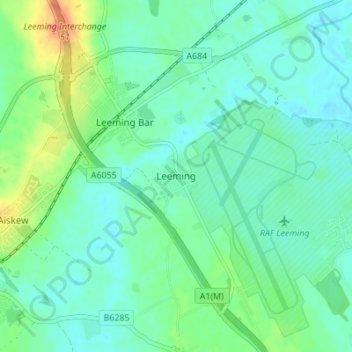 Leemingの地形図、標高、地勢