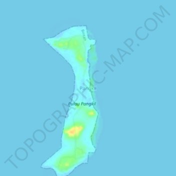Pangkilの地形図、標高、地勢