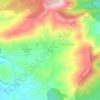 Langreの地形図、標高、地勢