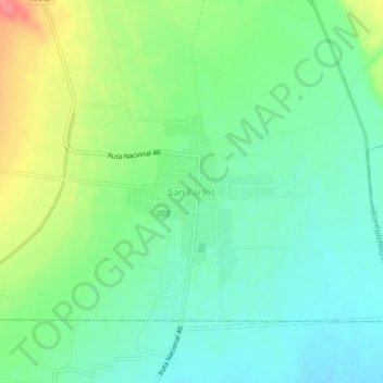 San Carlosの地形図、標高、地勢