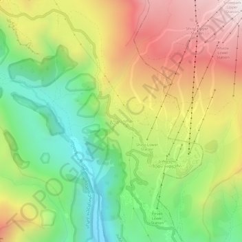 Gudauriの地形図、標高、地勢