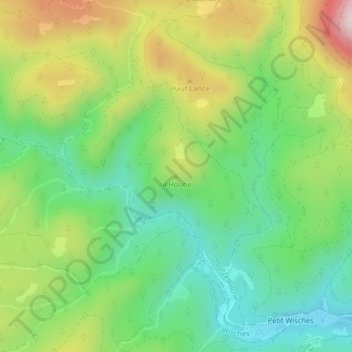 la Houbeの地形図、標高、地勢