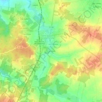 Chez Dyonの地形図、標高、地勢
