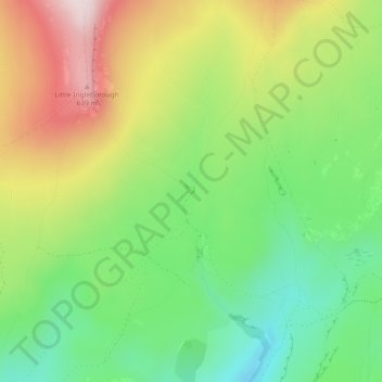 Gaping Gillの地形図、標高、地勢