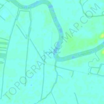 Sungai Nyiurの地形図、標高、地勢