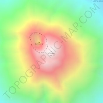 Ili Bolengの地形図、標高、地勢