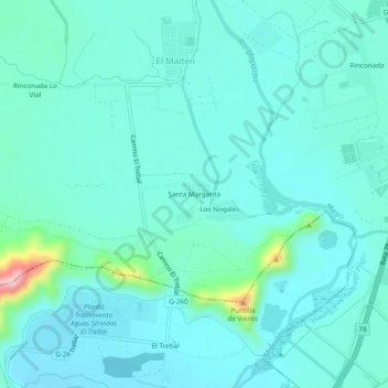Santa Margaritaの地形図、標高、地勢