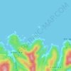 竹島の地形図、標高、地勢