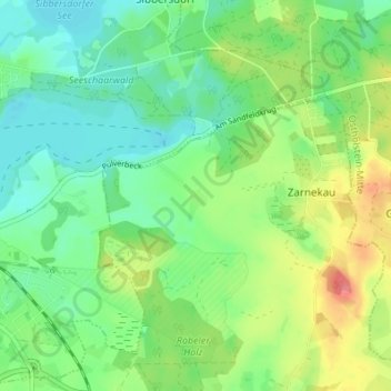 Hof Gamalの地形図、標高、地勢