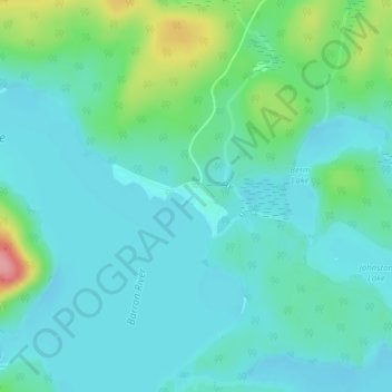 Achrayの地形図、標高、地勢