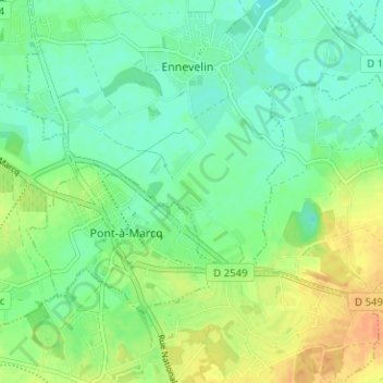 La Planqueの地形図、標高、地勢