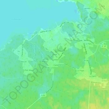Basileの地形図、標高、地勢