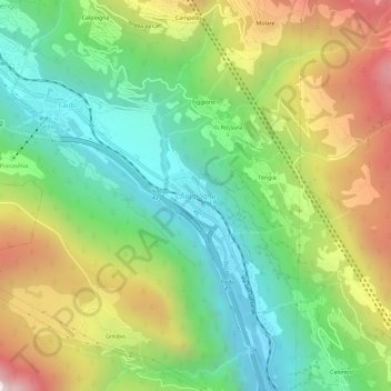 Chiggiognaの地形図、標高、地勢