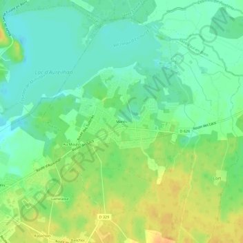 Maresの地形図、標高、地勢