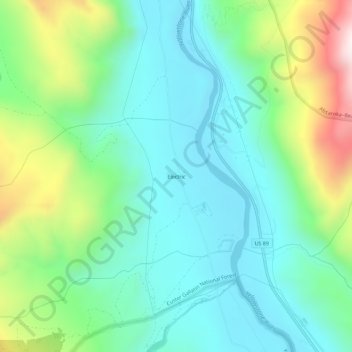Electricの地形図、標高、地勢