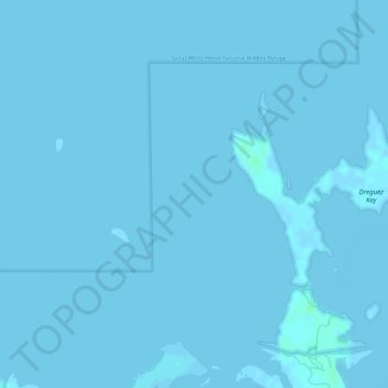 Florida Keysの地形図、標高、地勢