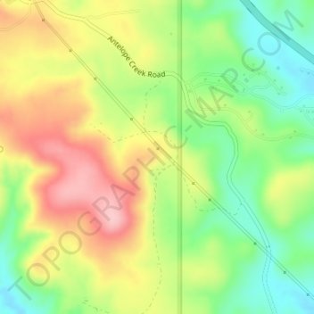 Ocotilloの地形図、標高、地勢
