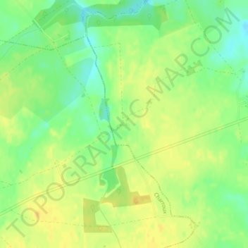 Chez Moutaudの地形図、標高、地勢