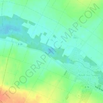 La Bricogne Franque-villeの地形図、標高、地勢