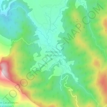 Almoloya de las Granadasの地形図、標高、地勢