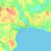 Thistedの地形図、標高、地勢