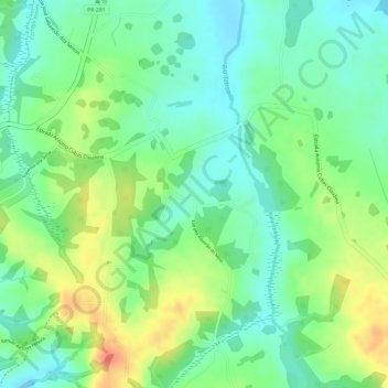 Ribeirão do Meioの地形図、標高、地勢