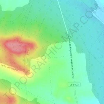 La Comunidadの地形図、標高、地勢