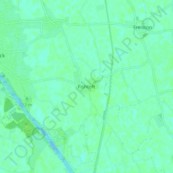 Fishtoftの地形図、標高、地勢