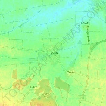 Hüpedeの地形図、標高、地勢