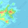 Binaloanの地形図、標高、地勢