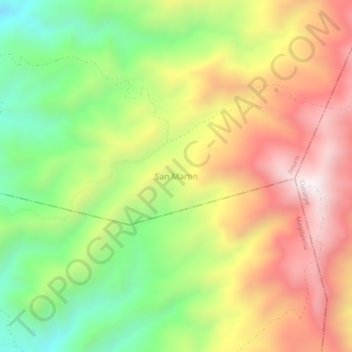 San Martinの地形図、標高、地勢
