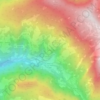 Rabansの地形図、標高、地勢