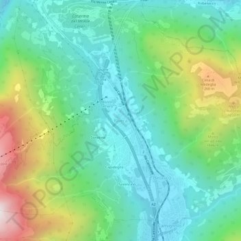 Riveraの地形図、標高、地勢