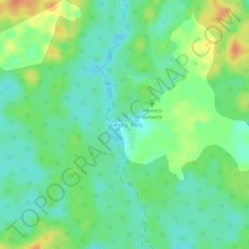 Puerto Asisの地形図、標高、地勢
