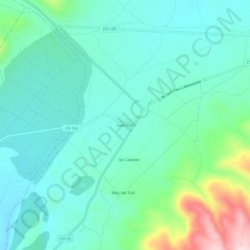 Sant Pauの地形図、標高、地勢
