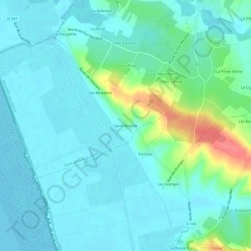 Saint-Nicolasの地形図、標高、地勢