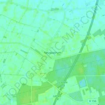 Neusustrumの地形図、標高、地勢